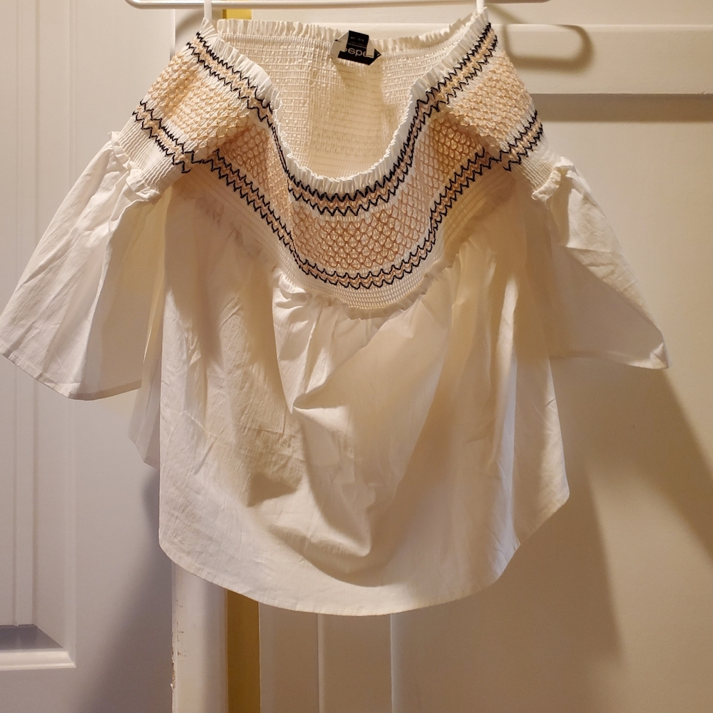 Bebe Cream Off-Shoulder Blouse
